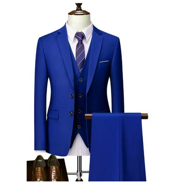 Men's Three-Piece Suit - Formal/Casual Office Groom Wedding Attire