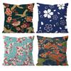 ART K-Kimono Fabric Pillow Case Anti-dustmite Pillowcase Invisible zipper silky short plush Sofa cushion cover