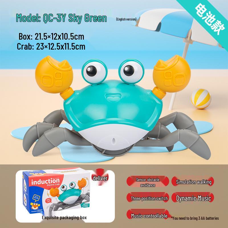 Electric Induction Crab Toy for Kids: Crawling and Obstacle-Avoiding Play