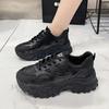 New Spring Fashionable Thick-soled Student White Shoes Comfortable/Wear-resistant Round-toe Breathable Sports and Casual Shoes