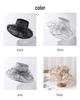 Elegant Women's Organza Sun Hat with Large Flower - European & American Style