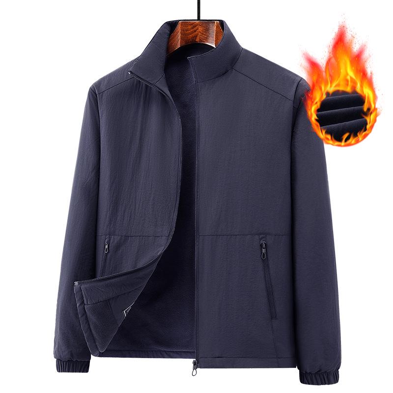 2024 Autumn Men's Outdoor Casual Jacket for Middle-Aged & Elderly with Stand-Up Collar