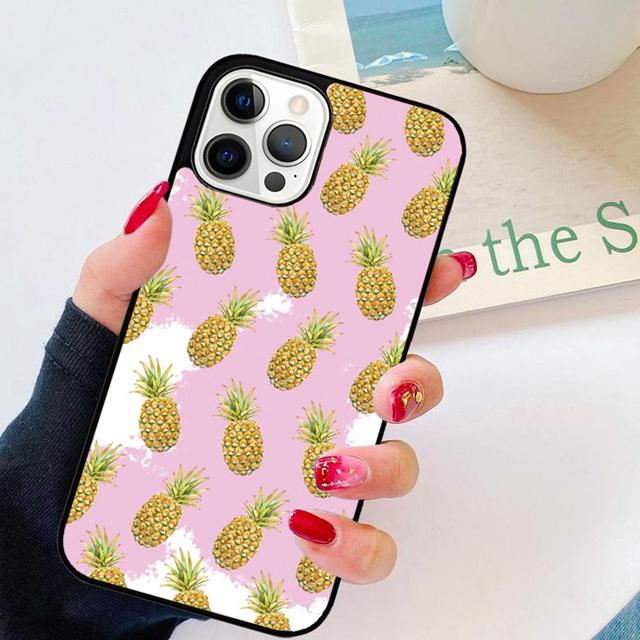 Watercolor Palm Leaves PINEAPPLE Phone Case Cover for iPhone 17 Air 16 15 14 13 11 12 Pro Max Plus Shell Coque