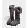Gray Short Snow Boots Women's 2025 Winter New Thick-soled Heightening Piled Thickened Long Tube Warm Snow Cotton Shoes