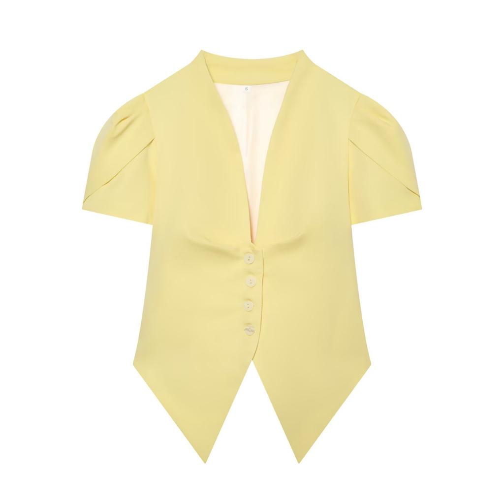 European and American style, new women's clothing, fashionable, casual, slim and thin bubble short-sleeved jacket