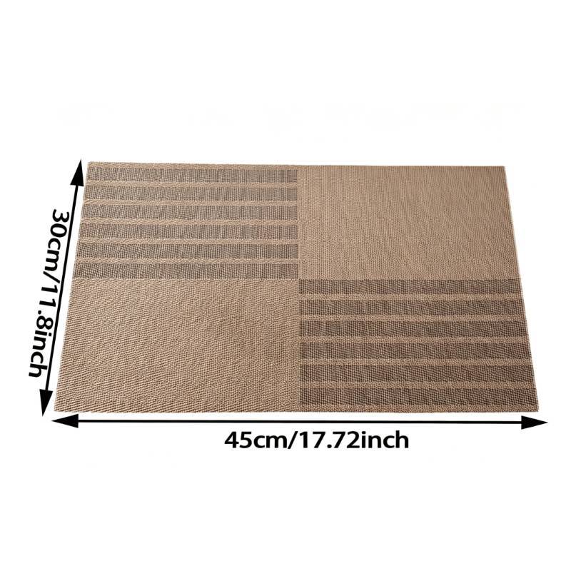 Pvc Rectangular Dining Placemat With Geometry Pattern For Restaurant Decor