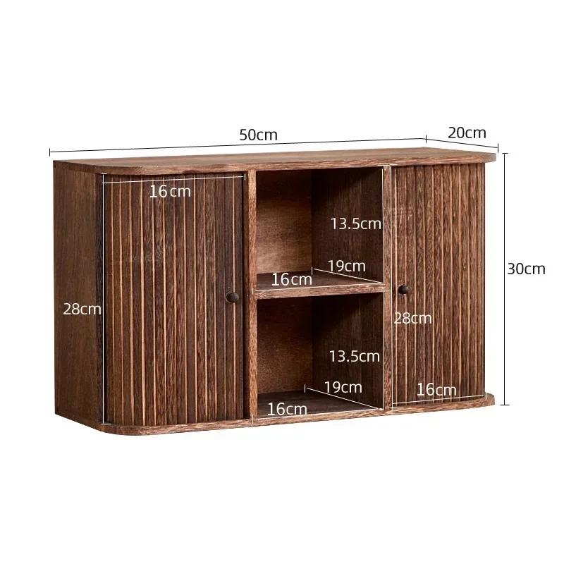 Solid Wood Storage Box Creative Display Rack Tea Cup Storage Rack Storages Cabinet Home Dustproof Rolling Shutter Door Shelf