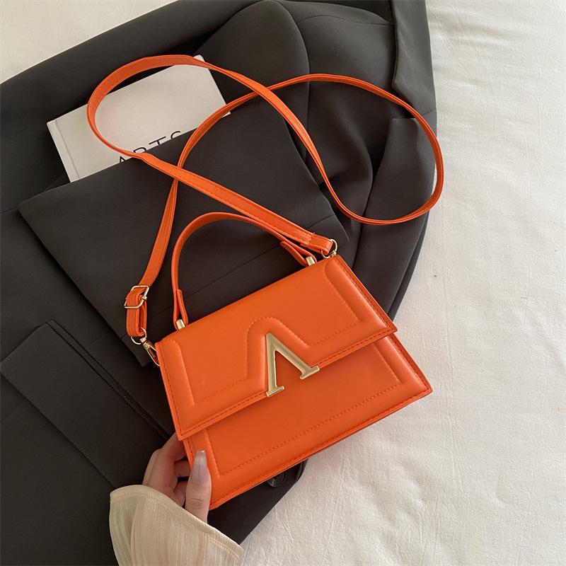 Women S Korean Style Small Square Shoulder Bag Solid Color Large Capacity Handbag Crossbody Bag