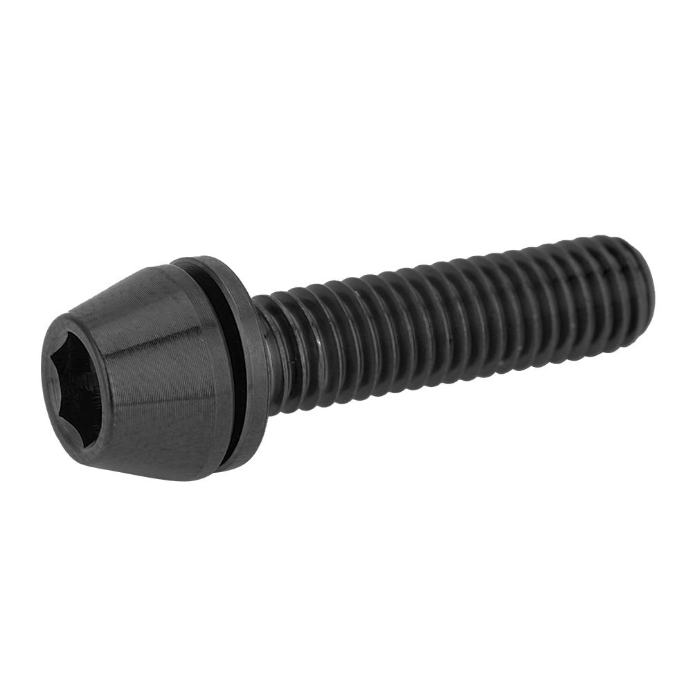 8mm Cycling Tapered Head Bolt Screw Fastener with Washer for Mountain Bike Black M5x20