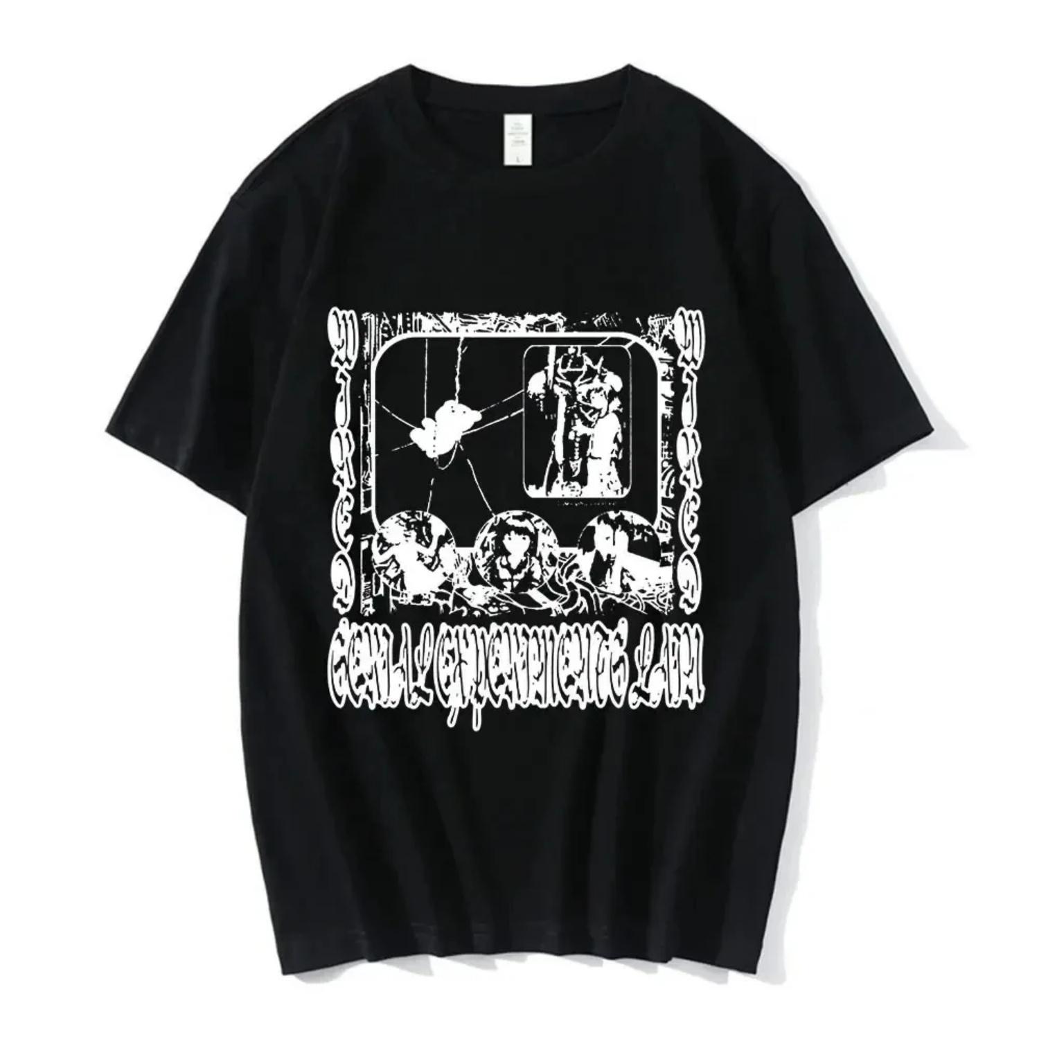 

Serial Experits Lain Anime T Shirt Iwakura ga Girl Graphic Tee Unisex Cotton Tshirt Sci Fi Streetwear Casual Top S чёрный