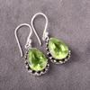 Natural Peridot Gemstone 925 Sterling Silver Handcrafted Earrings 1.41" For Gift EE-97-3