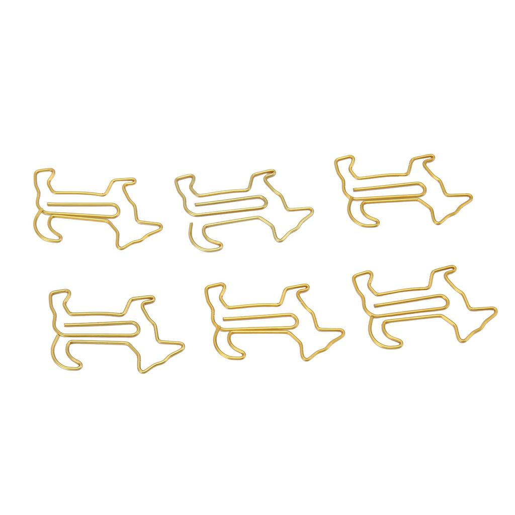 100pcs Dog Shape Paper Clips Crtively Cute Plated Metal Bookmark Paper Clips for Students Stationery
