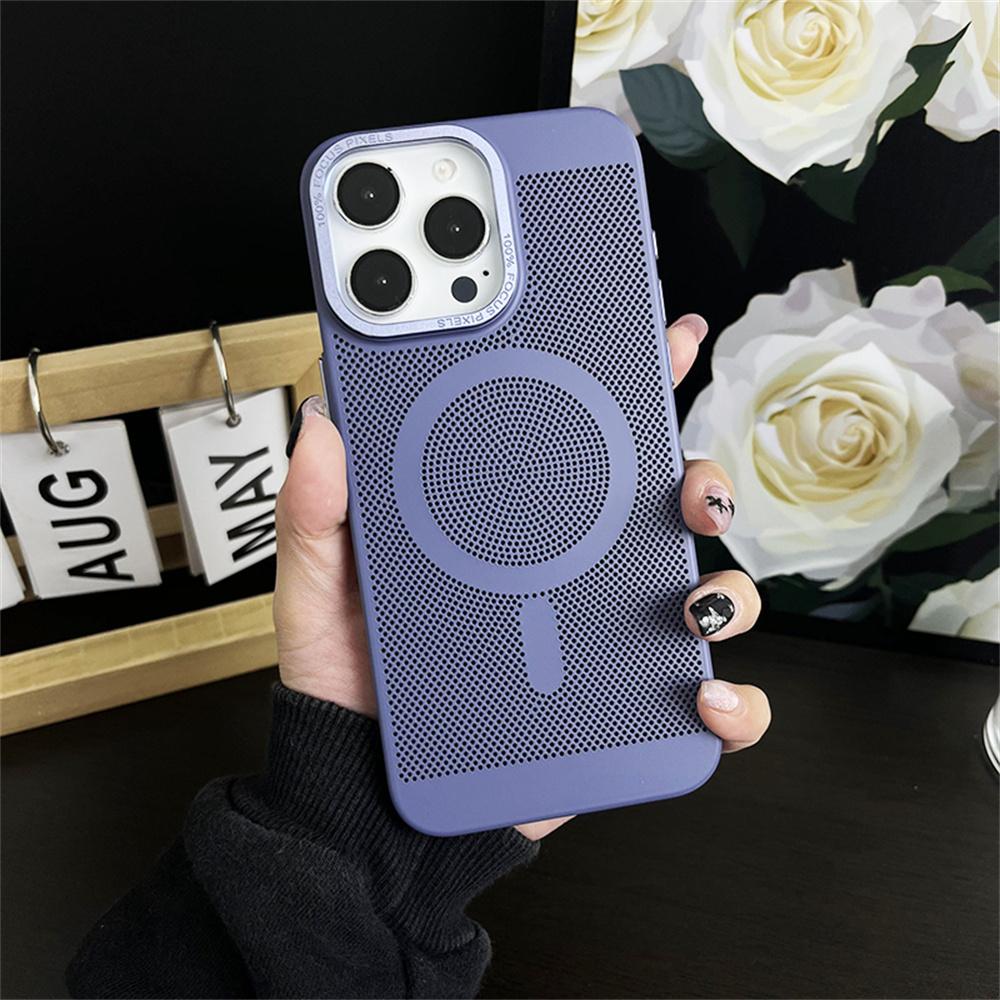 For Magsafe Magnetic Heat Dissipated Phone Case For iPhone 16 15 Pro Max 14 Plus 13 12 11 Lens Protect Breathable Cover