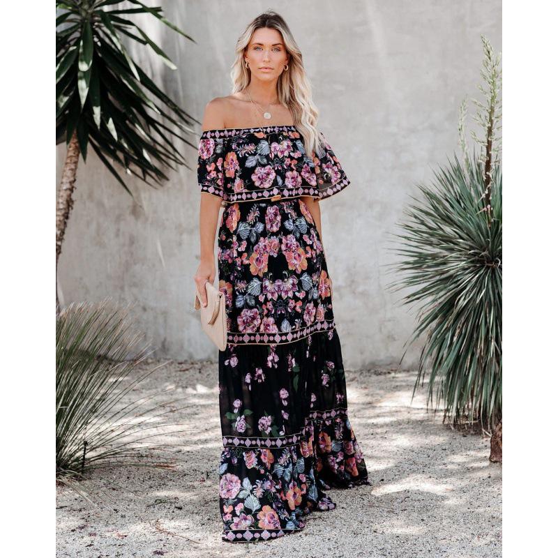 

Летнее платье-халат с цветочным принтом на одно плечо 2022 года для женщин Double Extra Large