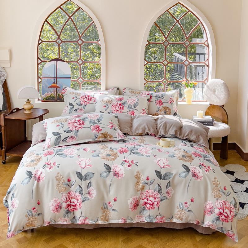 Home Warm Thickened Polished Four-piece Set Cashmere Bed Sheet Quilt Cover Dormitory Three-piece Set Bedding