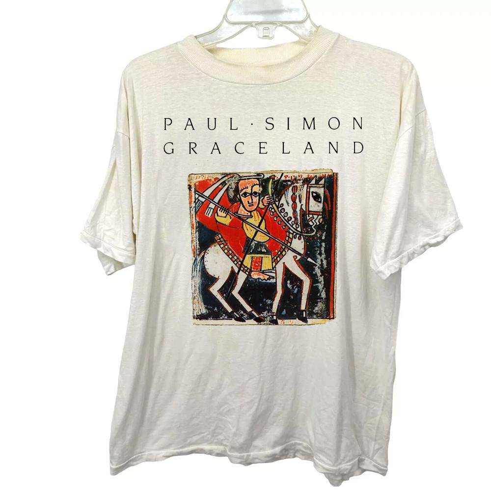 Paul Simon Graceland UNISEX WHITE COTTON T Shirt Full Size S5XL QT577 Unisex T-Shirt XL