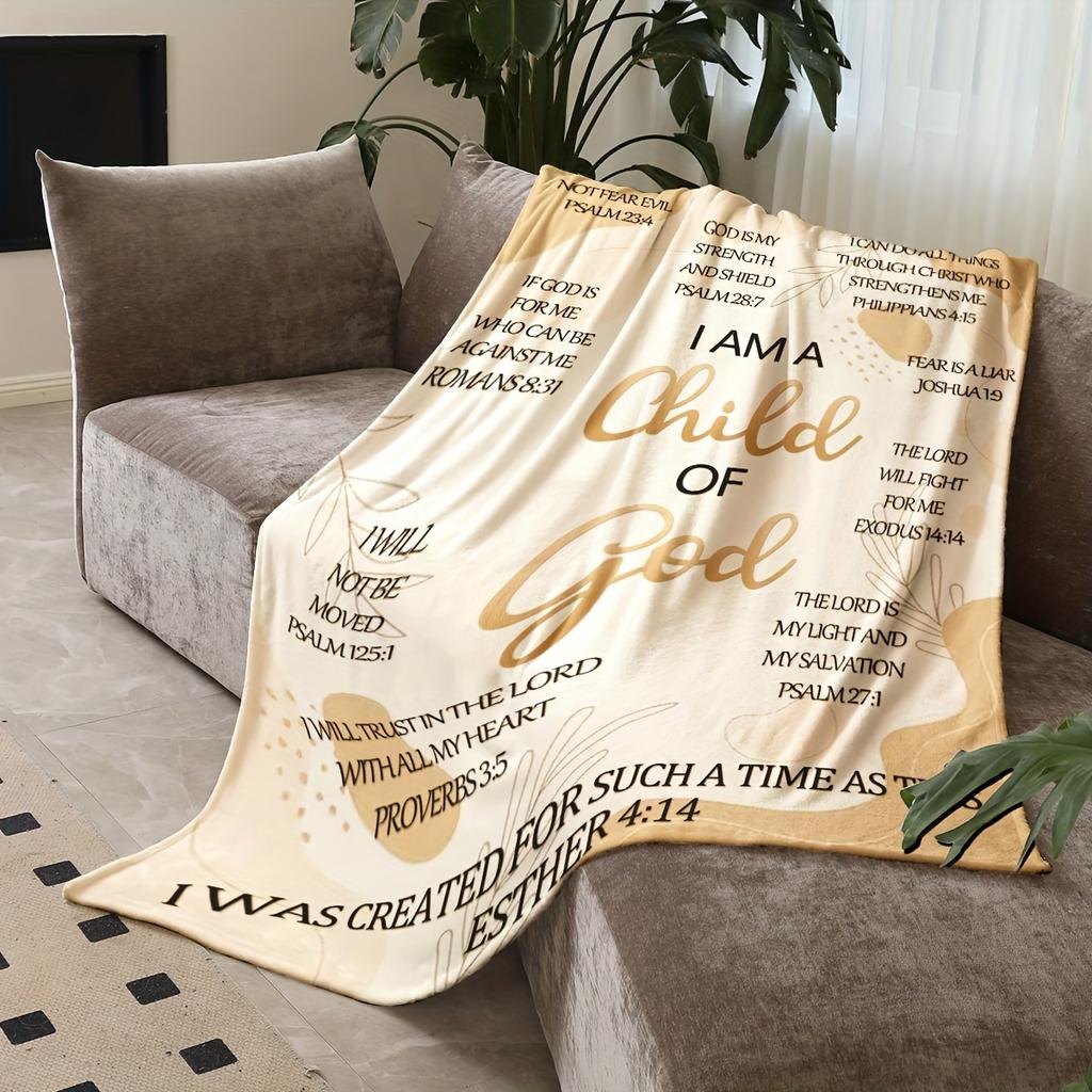 Bible Verse Blanket Thickened Flannel Soft Comfortable, Christian Gift for Women Religious Gift for Autumn Winter Seasons