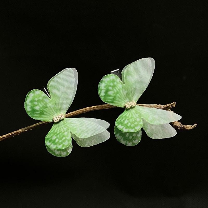 Wish New Multicolor Double-Layer Sheer Butterfly Hair Clip - Cute Children's Accessory with Vintage European Style