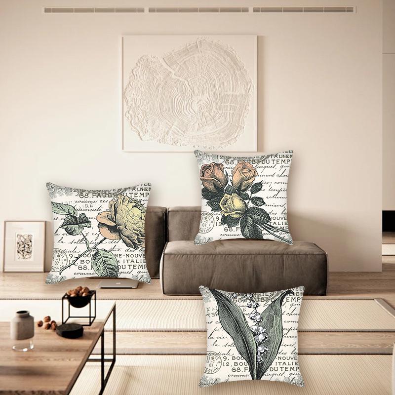 Retro Stamp Series Decorative Sofa & Bedside Lumbar Pillowcase