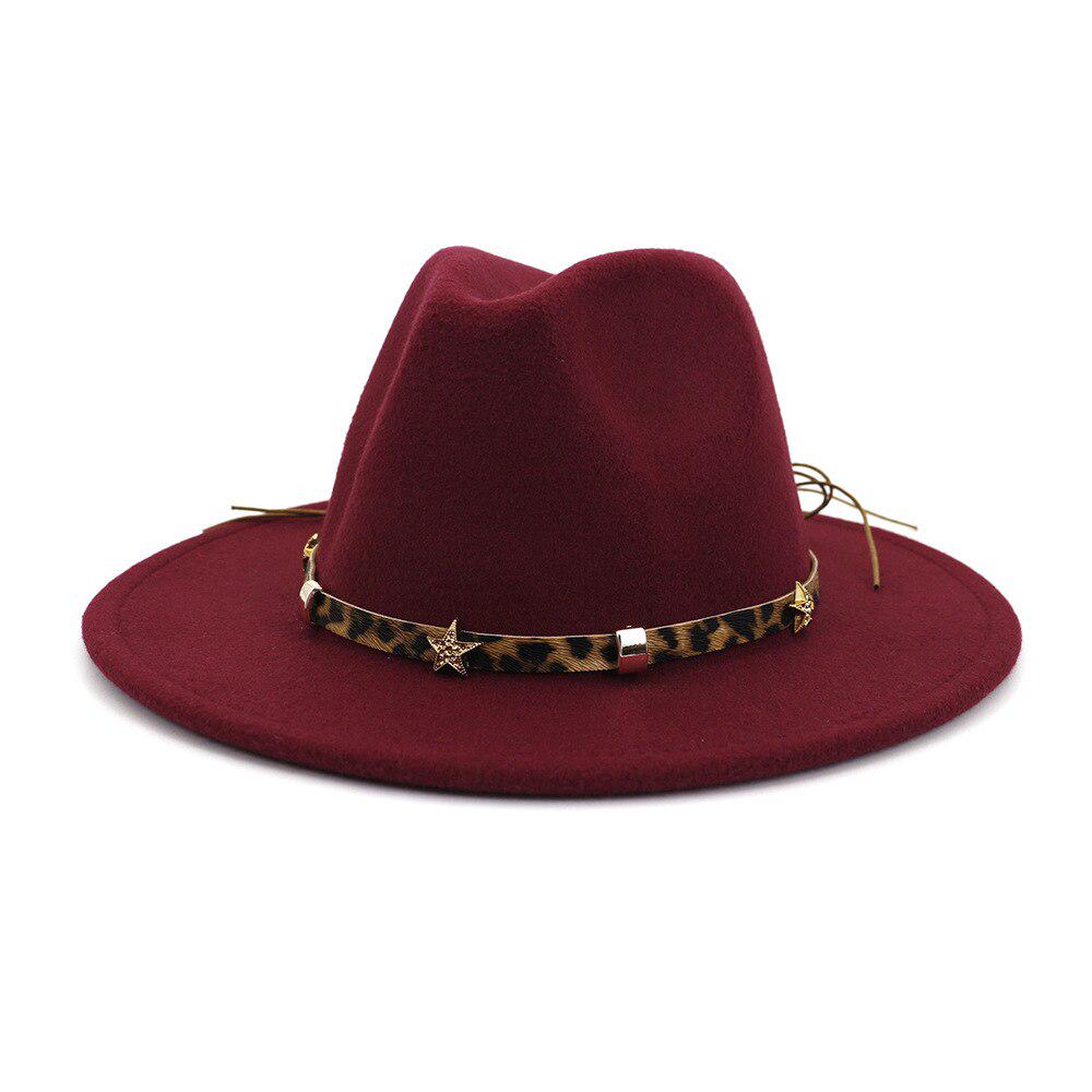 Buy Womens Felt Hat Black Wool Leopard 
