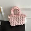 Chic Korean Style Cloud Bag For Girls Fashionable Checkered Handbag In Trendy Colors