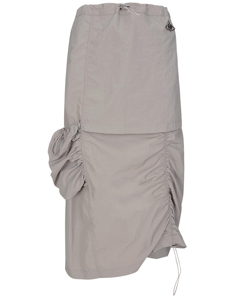 Plasma Sphere Push Skirt In Grey (Shirred Cargo Skirt)