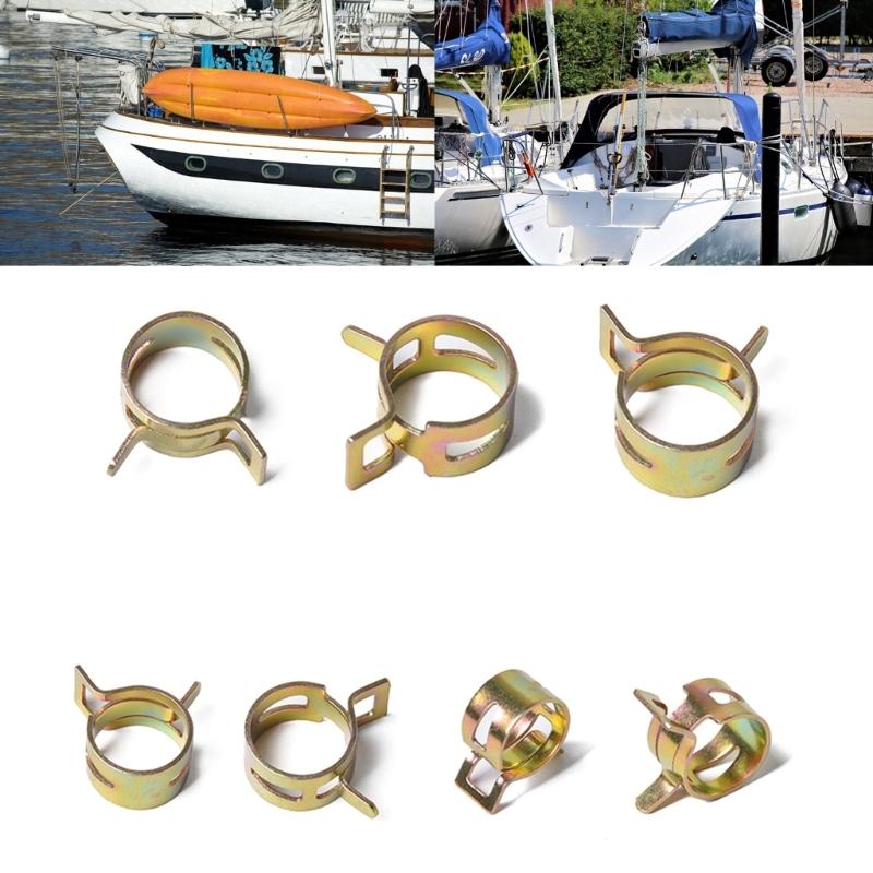 Car Truck Spring Clips Fuel Oil Water Hose Pipe Air Tube Clamp Plumbing Fastener Assortment for Motorcycle Boats 160pcs