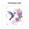Creative Watercolor Purple Flower Wreath Hummingbird Wall Sticker for Living Room Bedroom Cabinet Home Decoration