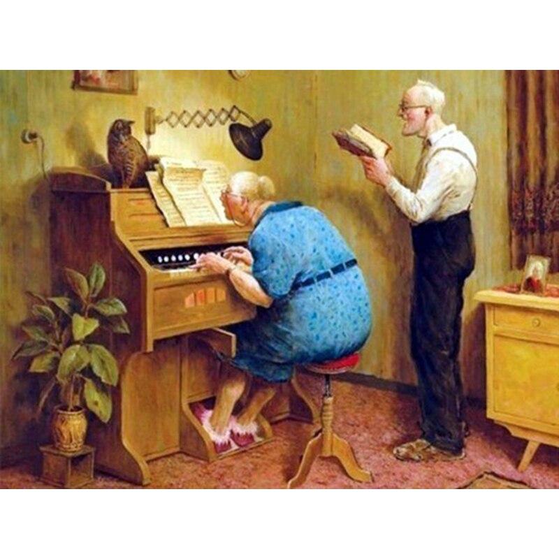 DIY Old Couple 5D Diamond Painting Full Drill Mosaic Diamond Embroidery Rhinestone Cross Stitch Home Decor Wall Art Gift