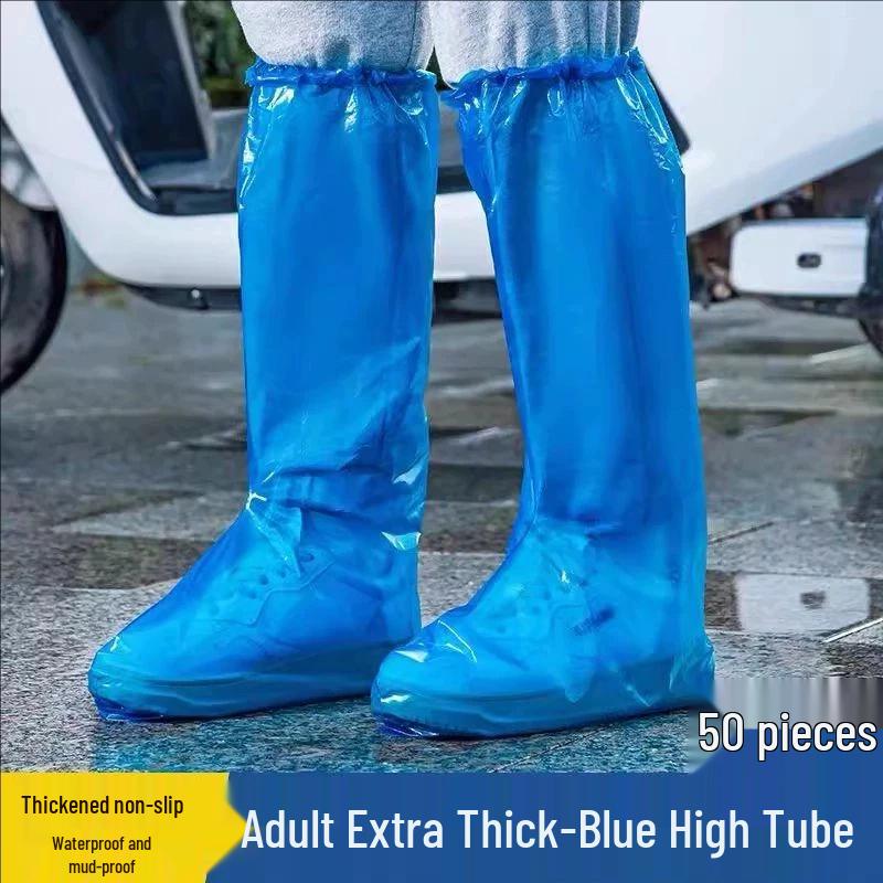 Waterproof Non-Slip High-Top Rain Shoe Covers for Men, Women, and Kids – Thick and Transparent for Rainy Days.