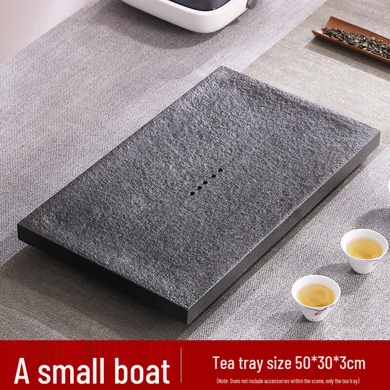 Chaxun Black Gold Stone Tea Tray and Tea Set