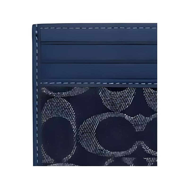 Coach Ogo Druck Rindsleder Kartenhalter regulär Herren und Damen gleicher Stil Partner-Modell Denim-Blau Denim-Blau