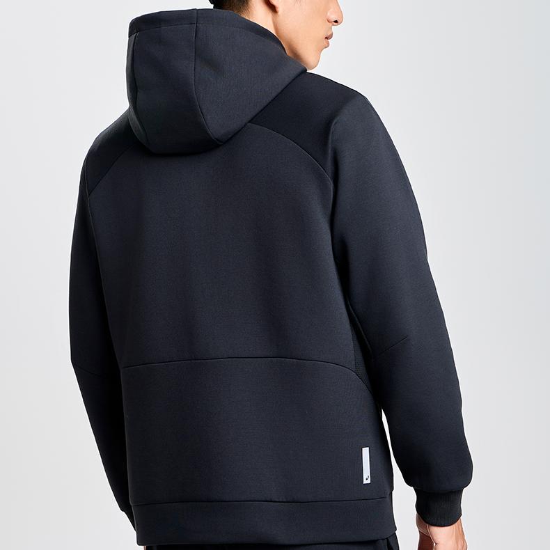 Asics Reflective Night Vision Quick-Dry Zip-Up Hooded Sports Jacket Men Jackets Black 2031E860-001