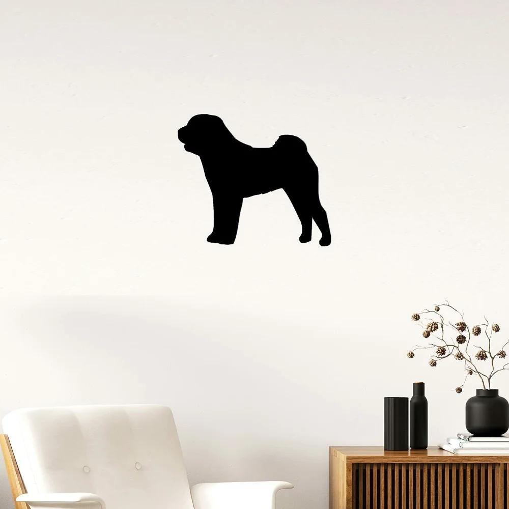 Metallische Wandplakette Shar Pei – Hundesilhouette, Elegante Wanddekoration, Wandsticker und Eisenkunst für die Wand