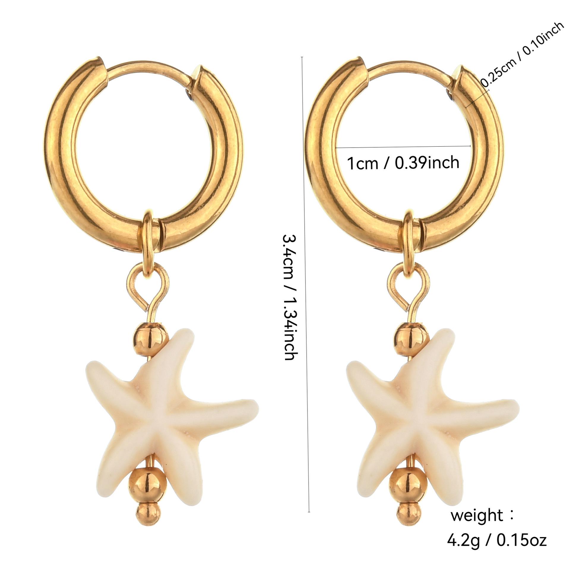

French Ceramic Heart Pendant Earrings with 18K Gold Backs - Luxury Stainless Steel Women s Accessories