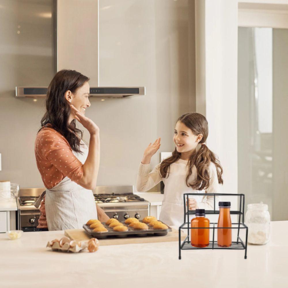 Espositore Premium in Metallo per Bottiglie di Sciroppo Organizzatore per Bancone da Cucina Caffetteria Commerciale
