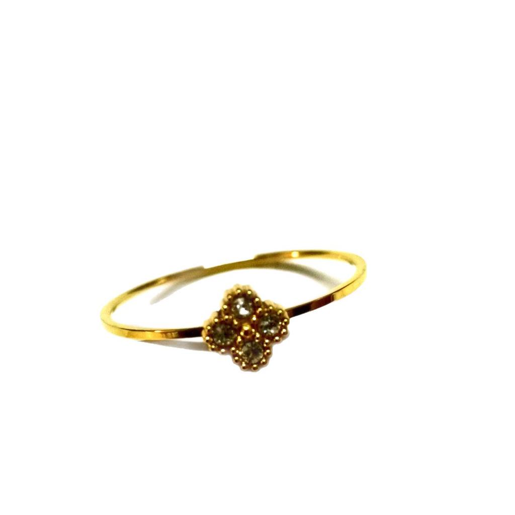 Lucky Four-Leaf Clover Women's Diamond Ring - Forest Style Niche Design, Sparkling and Sweet.