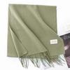 New Solid Color Maillard Imitation Cashmere Scarf for Women Autumn and Winter High End Warm Shawl Simple Scarf
