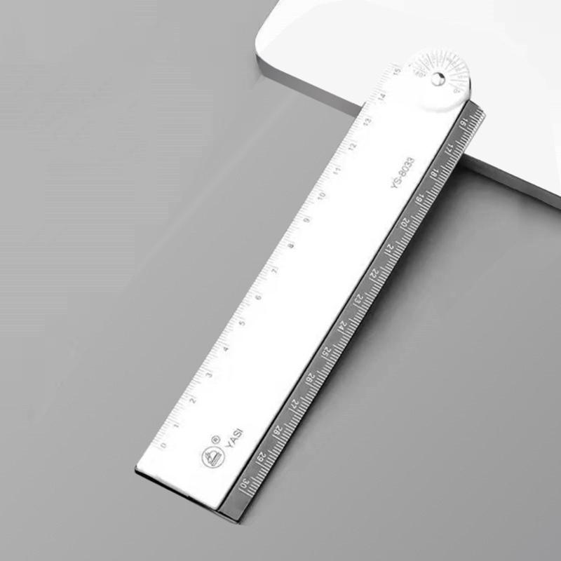 5Pieces Portable Folding Geometrics Drawing Ruler Set Plastic Drawing Tool with Clear Marking for Students Engineers