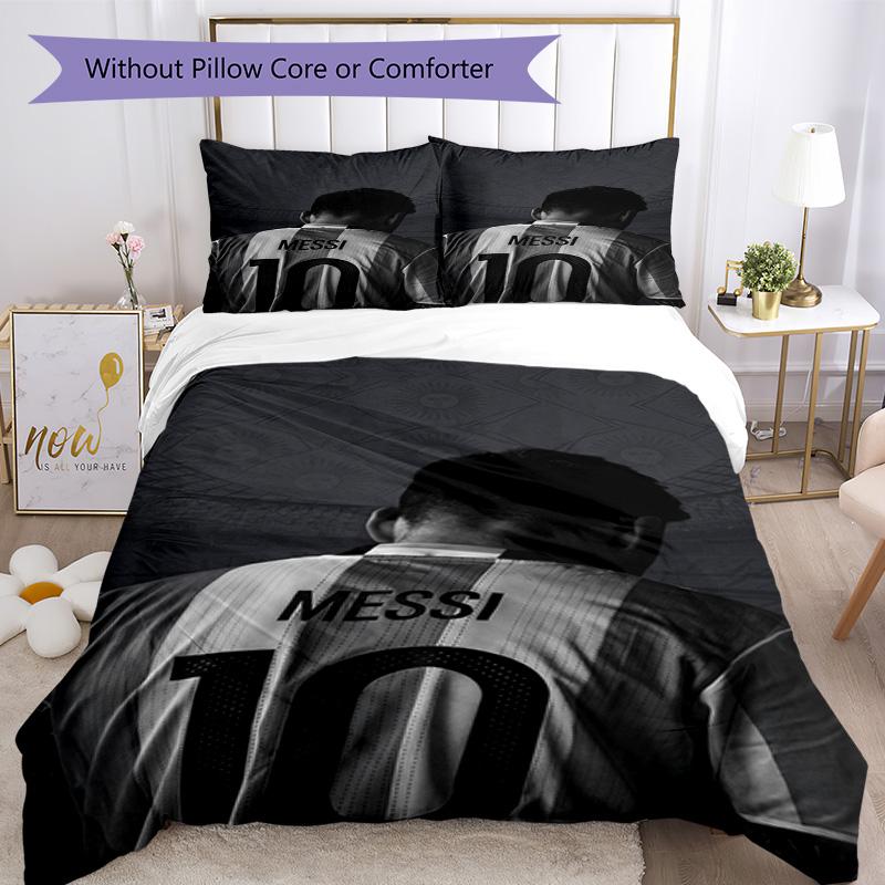 Messi Bedding Set Breathable Duvet Cover with Pillowcases Decorative Bed Linen for Bedroom Home Decoration Birthday Gift
