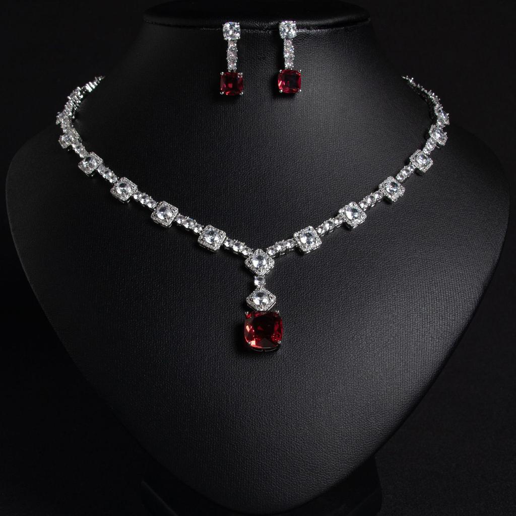 Cushion Cut Citrine Halo CZ 3Pcs Jewelry Set, Silver Plated Necklace Earrings Bracelet For Wedding Party Bulk Fast Delivery