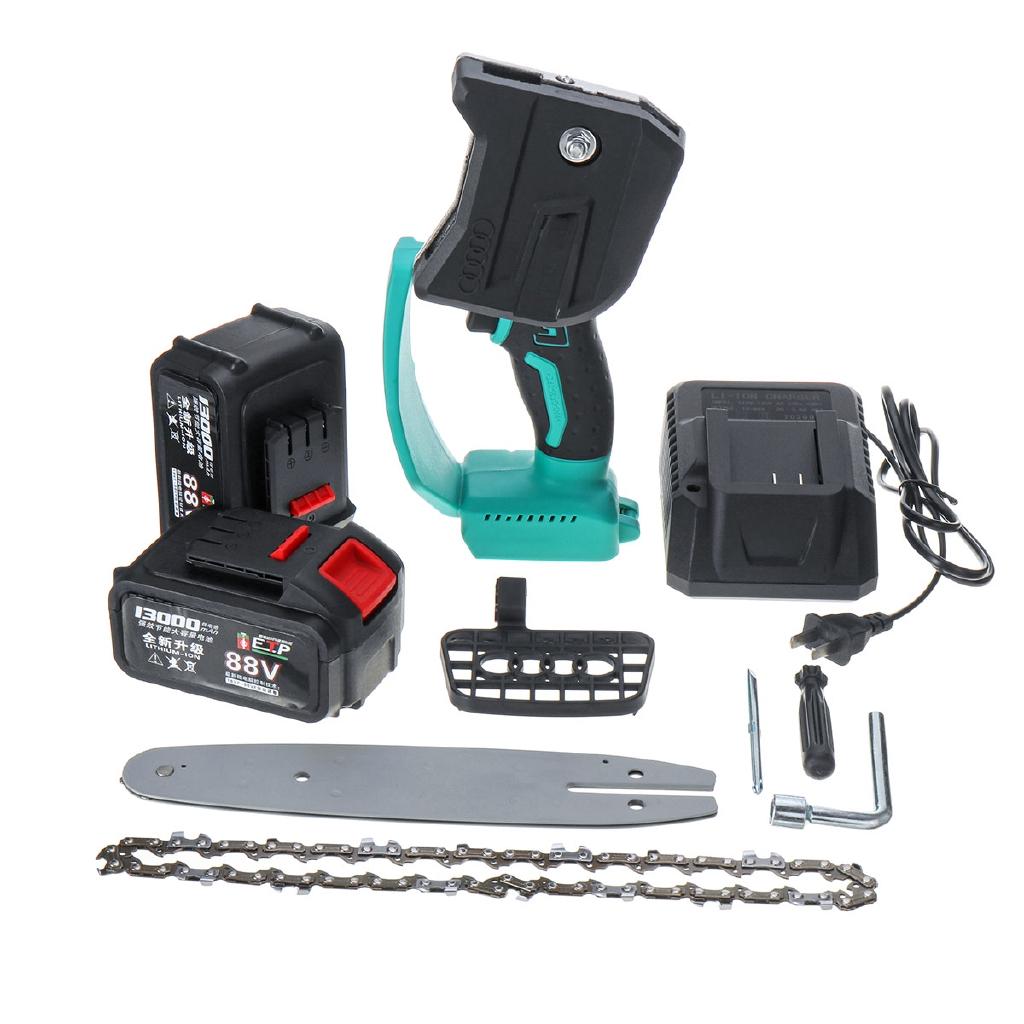 Mini Cordless Portable One-Hand Saw Woodworking Electric Chain Saw Wood Cutter High Hardness Wear-Resistant Chain 88V/198V 1280W