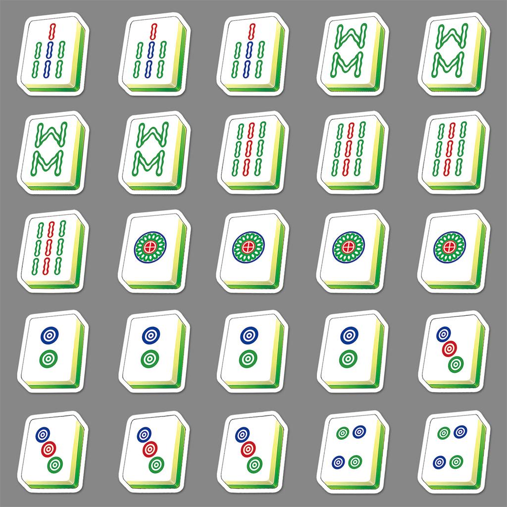 145 Full Set of Mahjong Personalized Creative Chinese Style Decorative Water Cup Suitcase Computer Mobile Phone Case New Year Stickers
