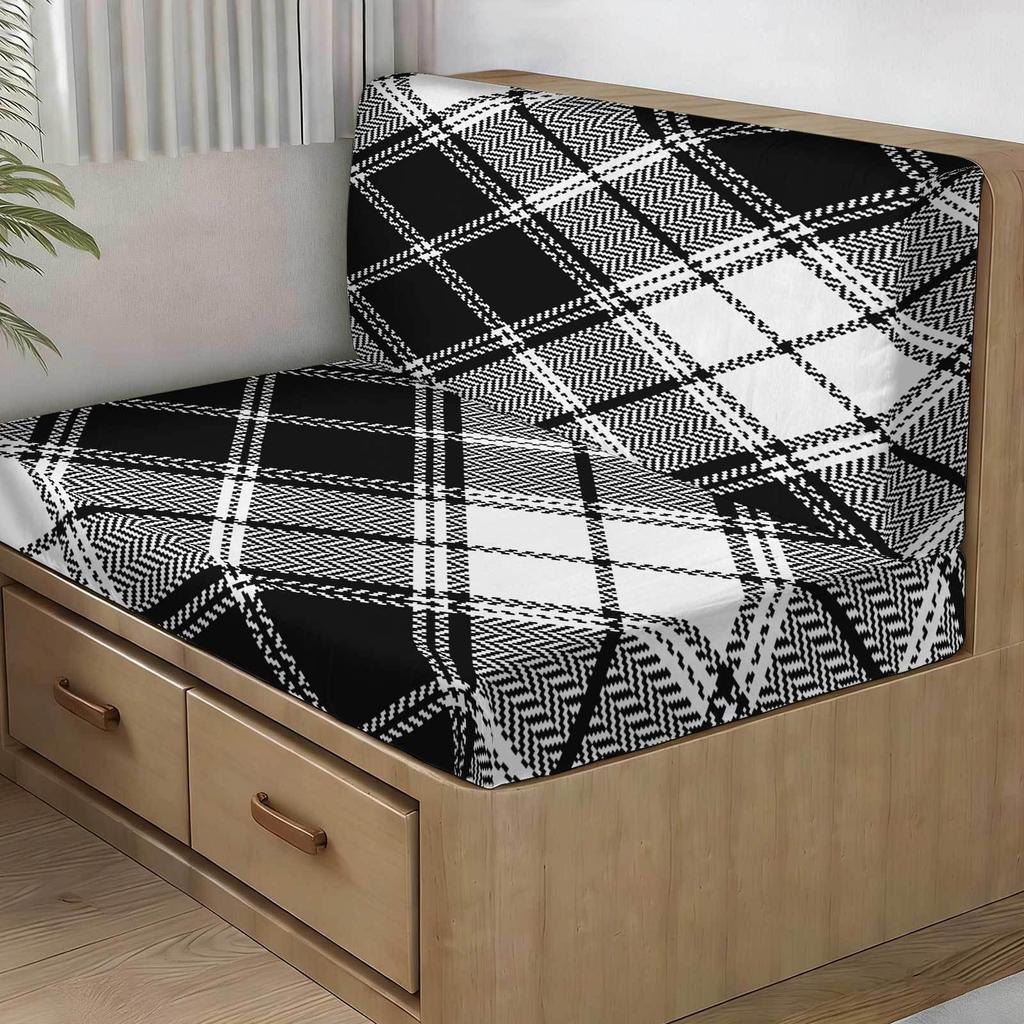 RV Camper Elastic Sofa Cover with Anti-Slip & Anti-Shedding Tie Rope