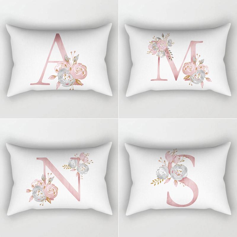 Fashion 26 Letter Pillow Case Pillow cover English Alphabet Pillow Case Home Decoration Pillow Case Flowers Pillow Case Fashion Pillow cover