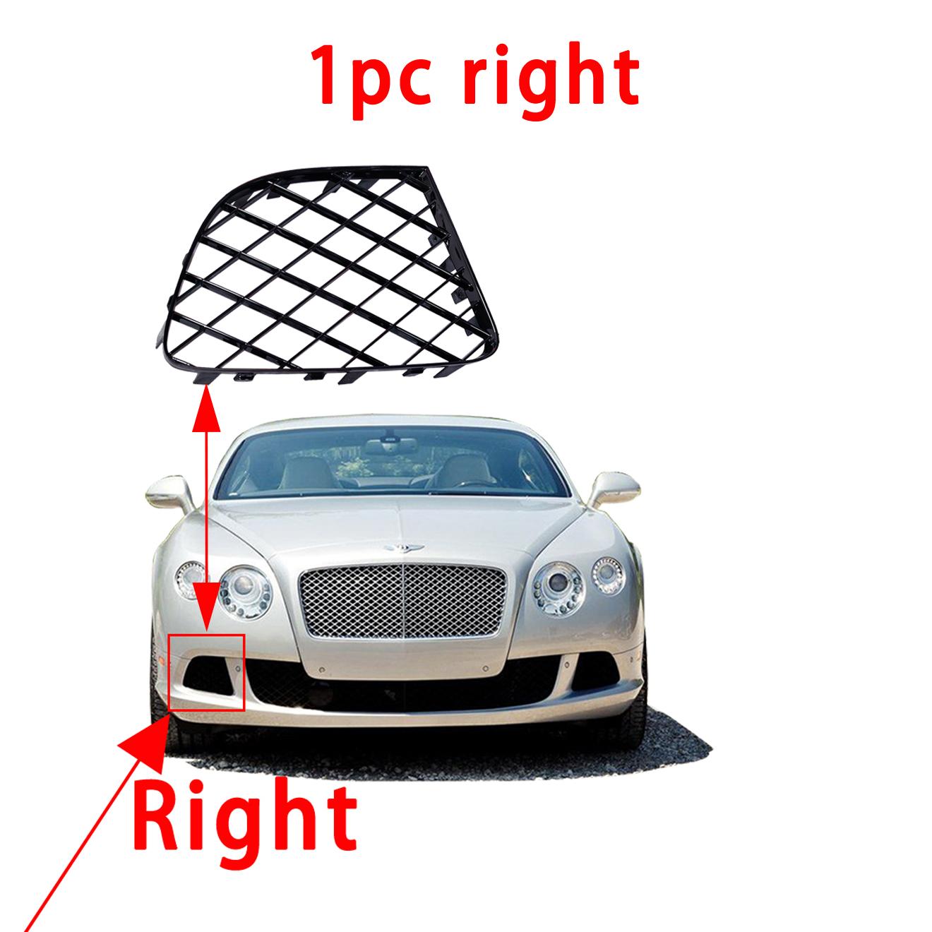 For Bentley 2012-2016 Continental GT W12 GTC Black Grille 3W3807683B 3W3807684B 3W3807683F 3W3807684F 3W3807683 3W3807684 1pc Right