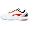 Li Ning Light Feather Abrasion Resistant Low Top Badminton Shoes Unisex White Red AYTT035-1