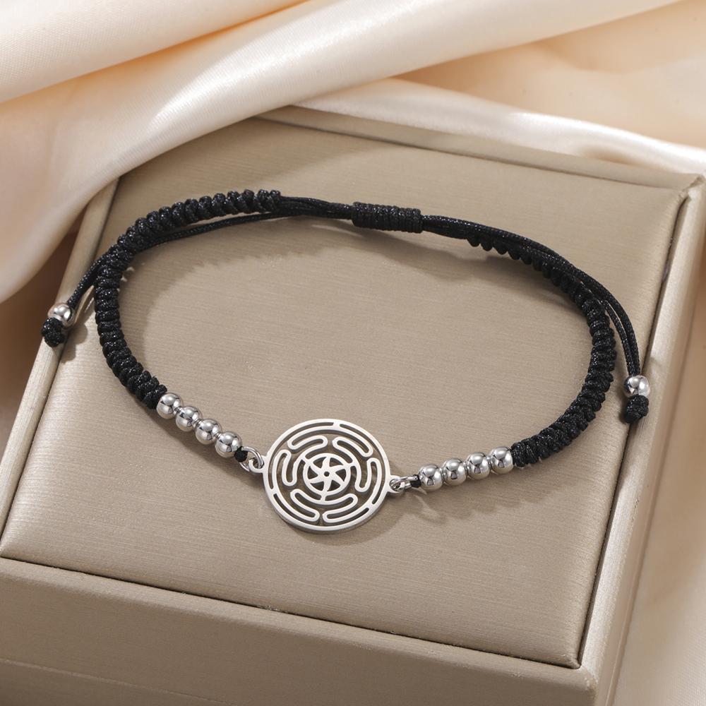 Dawapara Wheel of Hecate Bracelet Wiccan Goddess Ancient Greek Blessing Protection Prosperity Symbol Stainless Steel Jewelry