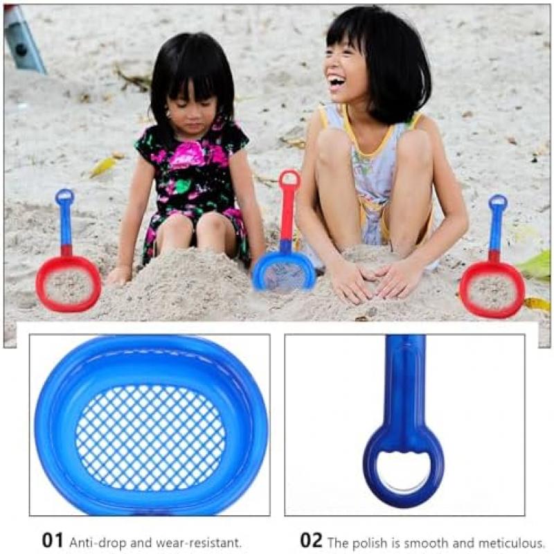 MOLUCKFU 8 Pcs Plastic Sand Shovel Toy Set for Kids, Bright Colors Outdoor Beach Sand & Snow Toys for Toddlers, Easy-Grip for Small Hands