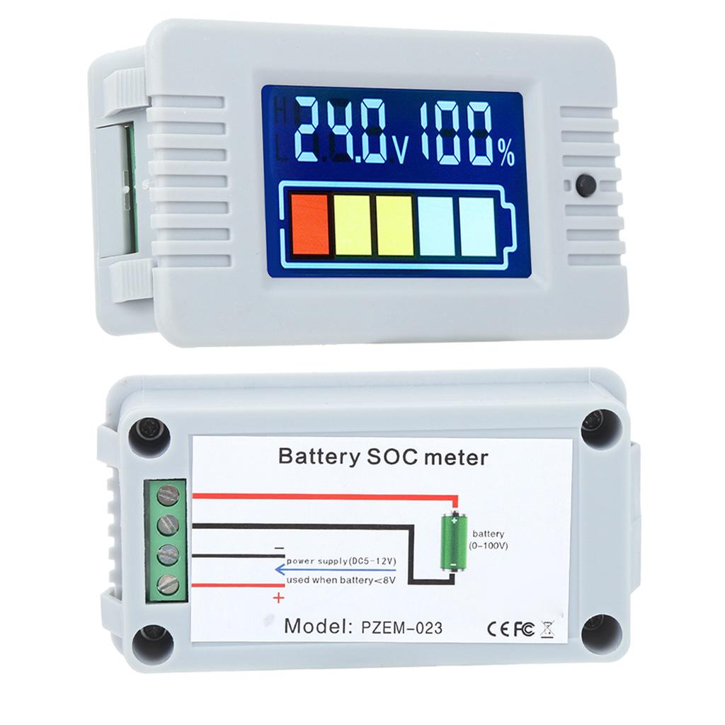 Batteriekapazitätsanzeige LCD Digitalanzeige Voltmeter Stromtester 0 100V Batteriekapazitätsmesser